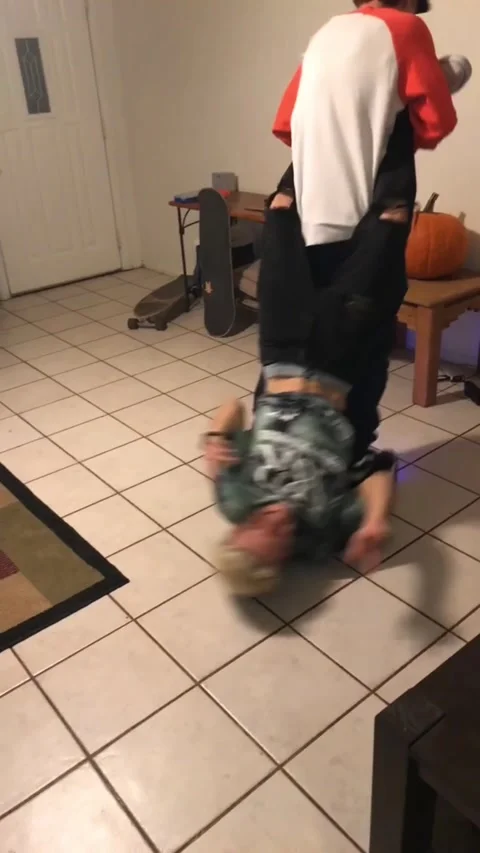 Hoverboard Stunt Hits Side Table, usa Video stock 295687503