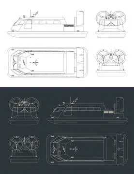 Hovercraft blueprints Stock Illustration
