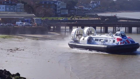 Hovercraft Isle of Wight Stock Footage 88361300