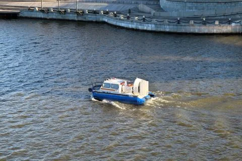 Hovercraft in the Moscow River Stock Photos