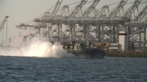 Hovercraft in Motion Stock Footage 573300