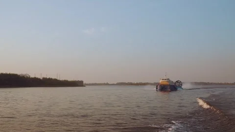 Hovercraft moving on water, svp, hovercr... | Stock Video | Pond5