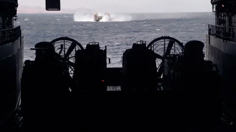 HoverCraft Starting Engines 01 Stock Footage 28805284