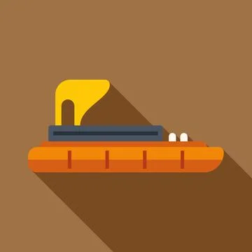 Hovercraft vehicle floating flat design brown background 스톡 일러스트