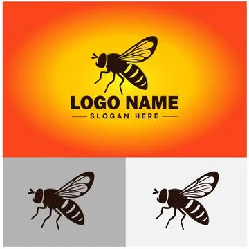 Hoverfly bee logo icon vector for business brand app icon Hoverfly bee logo.. Stock Illustration