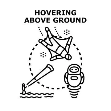 Hovering above ground concept representing future technology Stock Illustration