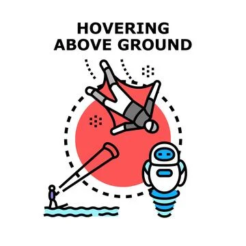 Hovering above ground concept representing future technology Stock Illustration