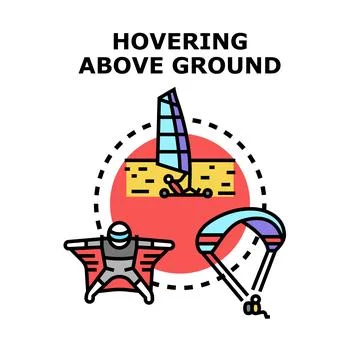 Hovering above ground concept vector illustration Stock Illustration