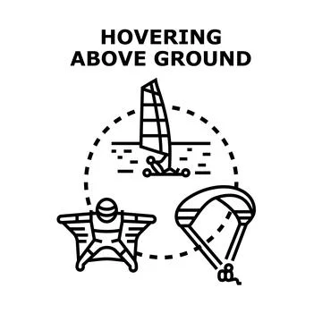 Hovering above ground concept vector illustration Stock Illustration