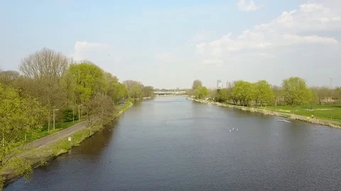 Hovering above river Stock Footage 101846255