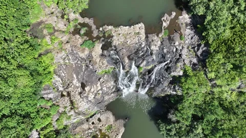 Hovering above (top view) Tamarind Falls, aka Seven Cascades  Stock-Footage 275145575