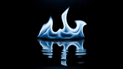 Hovering Blue Flame on Black Background Stock Footage 315143034