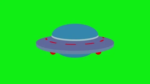 Hovering Blue UFO Animation on Green Screen Stock-Footage 293778746