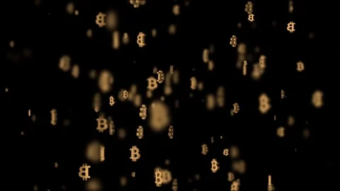 Hovering in the digital space of bitcoins. cinematic background. 3d animation Stock Footage 82299880