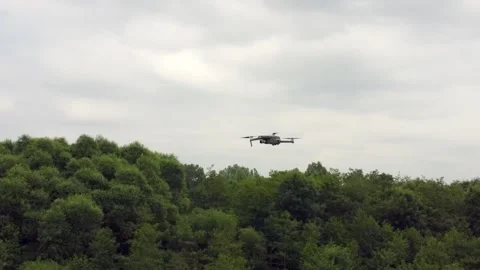 Hovering drone in mid air Stock Footage 156506687