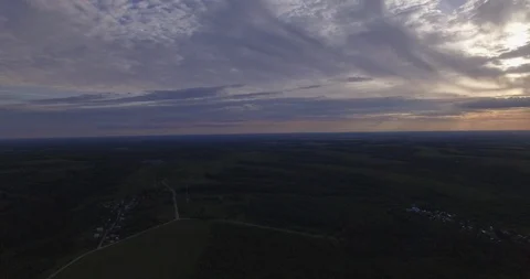 Hovering fly over evening fields evening 스톡 동영상 108745037