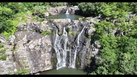 Hovering in front of Tamarind Falls, aka Seven Cascades Stock Footage 275144432