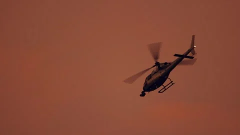 Hovering Helicopter on Sky Stock Footage 263095727