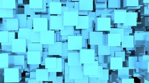 Hovering jigsaw puzzle background with many blocks forming a cube 3D concept  스톡 일러스트
