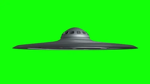 Hovering Metallic UFO Stock Footage 90449282