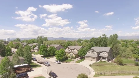 Hovering Over a Culdesac Stock Footage 98845635