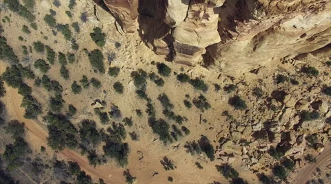 Hovering Over Eagle Canyon Arch Stock Footage 62536345