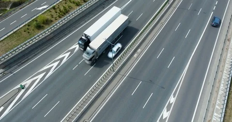 Hovering Over Highway. Commuter Traffic Rush Stock Footage 92798047