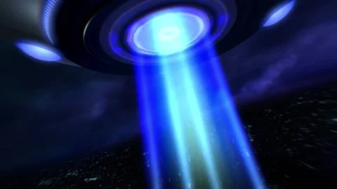 Hovering UFO in Dramatic Night Sky Video stock 264506223