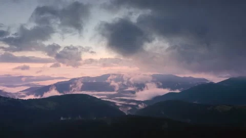 Hoverla flying drone at sunset Stock Footage 171810052