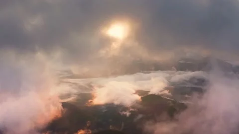 Hoverla flying drone at sunset Stock Footage 171810368