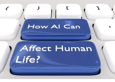 How AI Can Affect Human Life? concept Ilustración de archivo
