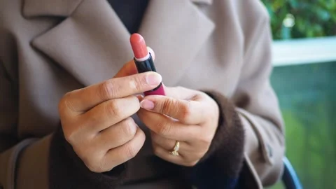 How to apply lip color in easy steps Stock Footage 334274643
