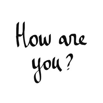 How are you beautiful letering black on white font Stock Illustration