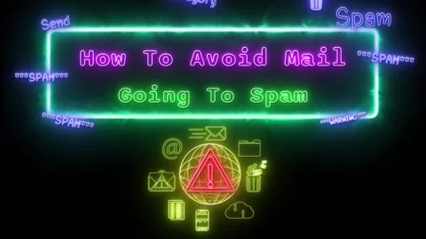 How to avoid mail going to spam Neon green-pink Fluorescent Text Animation Video stock 237001489