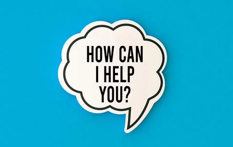 How can i help you text on speech bubble Stock Illustration