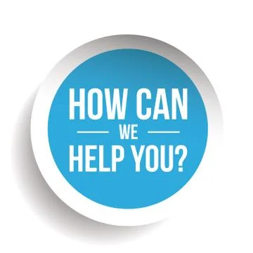 How can we help you? Vector label Stock Illustration