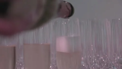 How the champagne is poured Stock Footage 153312302