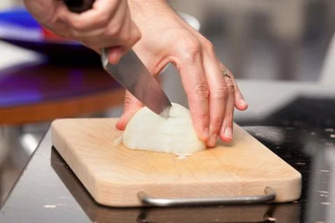 How to chop onions Stock Photos