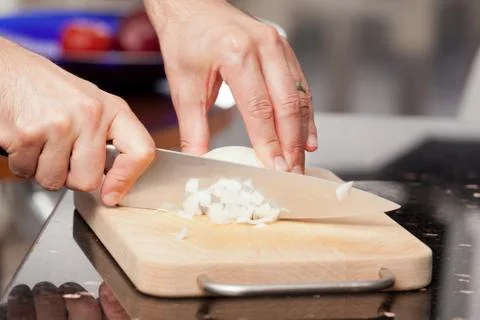 How to chop onions Stock Photos