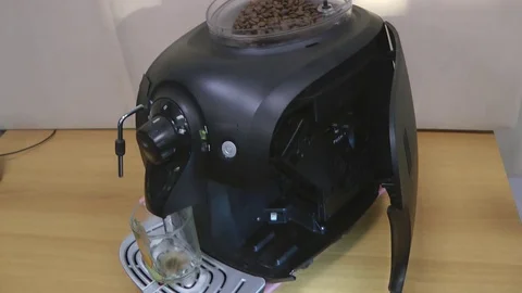 How the coffee machine works Stock Footage 80522558