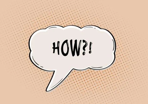 HOW comic bubble Illustrazione stock