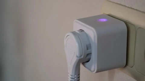 How to control a smart home socket through a mobile application for easy Stock Footage 285650436