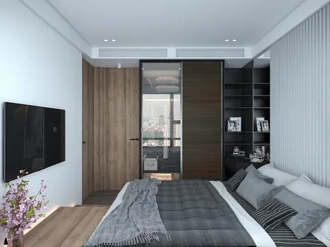 How to Create a Chic and Contemporary Bedroom Oasis Illustrazione stock