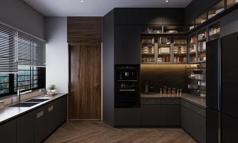 How to Create a Chic and Contemporary Kitchen Space Stock-Illustration