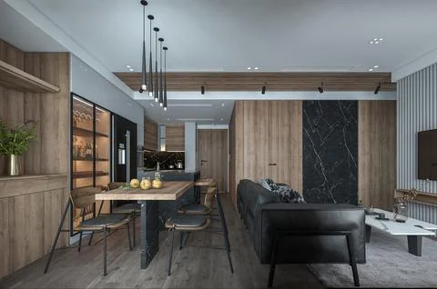 How to Create a Chic and Contemporary Living Room Space Illustrazione stock