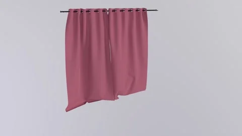 How to create a soft drape with a light pink curtain in your home Stock-Footage 283233554