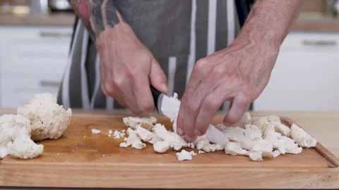 How to Cut Cauliflower Like a Chef | Step-by-Step Video Guide Stock Footage 281937999