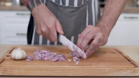 How to Cut Shallots Like a Pro | Step-by-Step Video Tutorial Stock Footage 281937983