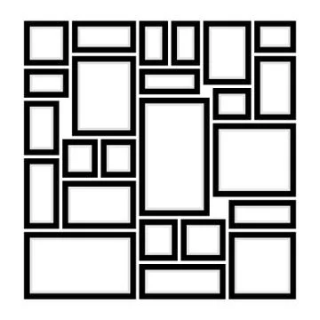 How to Decorate the Wall with Frames Illustrazione stock