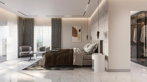 How to Design a Master Bedroom That's Both Functional and Fashionable Illustrazione stock